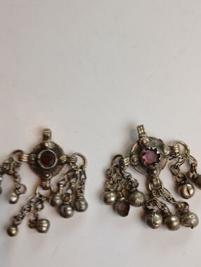 🔔 Kuchi Tribal Charm Pendants Pair Bells Coins Boho Bellydance Jingle